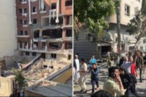 ஈரானில் வெடித்து சிதறிய துறைமுக  கட்டடம்  