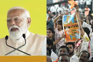 தாயார் படத்தை வைத்திருந்த சிறுமியை மேடையிலேயே உணர்ச்சி பொங்க பாராட்டிய பிரதமர் மோடி!