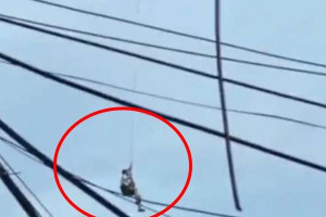 சீனாவில் மழை வெள்ளத்தில் சிக்கியவரை காப்பாற்றிய டிரோன்...