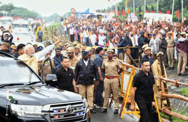 பிரதமர் மோடி இன்று வாகன பேரணி: சென்னையில் 5 அடுக்கு போலீஸ் பாதுகாப்பு