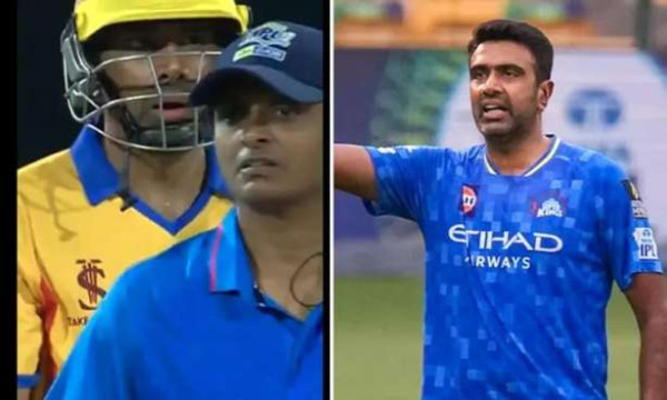 பெண் நடுவருடன் வாக்குவாதம்.,கையுறையை வீசிய அஸ்வின்- அபராதம் விதிப்பு