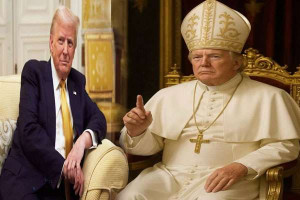 சமூக வலைதளத்தில் வைரலாகும் போப் ஆக மாறிய ட்ரம்பின் புகைப்படம்