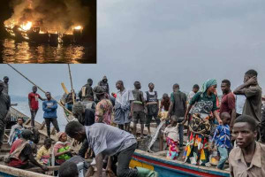 காங்கோ நாட்டில் படகு தீப்பிடித்து 50 பேர் பலி!