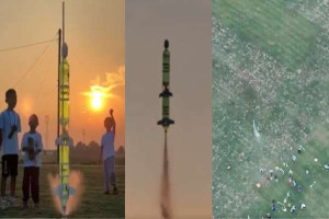 சீனாவில் மாணவர்கள் உருவாக்கிய நீர் ராக்கெட்