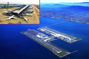 ஜப்பானில் கடலில் மூழ்கிக் கொண்டிருக்கும் விமான நிலையம்