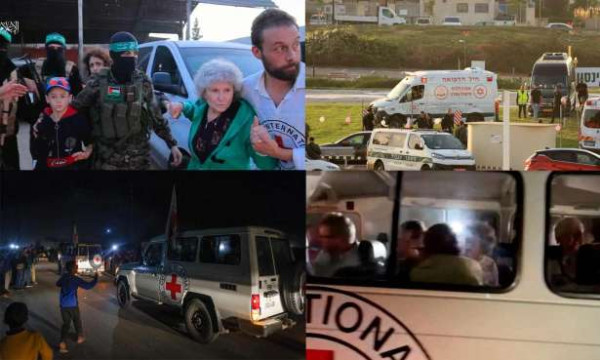 இஸ்ரேல் பிணைக்கைதிகள் விடுதலை ஆரம்பம்.... மகிழ்ச்சி  மக்கள்