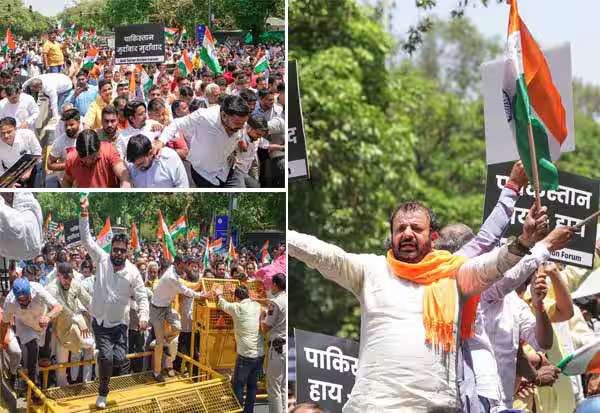 டில்லி பாக்., துாதரகம் முன் கொந்தளித்த பொதுமக்கள்!